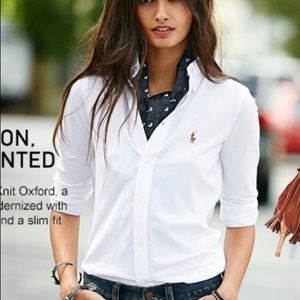polo ralph lauren women's slim fit oxford button down shirt